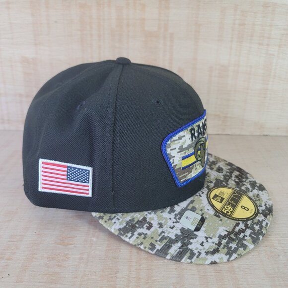 Los Angeles Rams New Era NFL Salute to Service   59FIFTY Fitted Sz 8 NWT - Picture 5 of 10